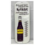 NuGrape Soda Thermometer with Bottle Graphic, 6 x 16 in.
