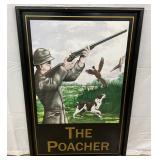 The Poacher Painted Metal Sign in Wooden Frame, 31 1/2 x 47 1/2 Inches