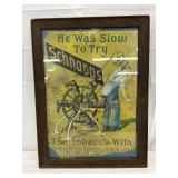 Schnapps Tobacco Framed Advertising Paper, 12 x 15 1/2 