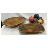 Prim Wooden Dough Bowls