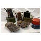 Wooden Pantry Boxes, tin ware