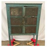 1850 Blue Painted Pie Safe