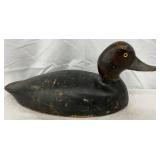 Hand-carved wooden duck decoy