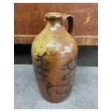 Jugtown Pottery Brown Glaze Stoneware Jug with Animal Motif