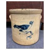 Stoneware Crock with Cobalt Decoration and Handles, Marked ‘3G’