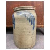 Stoneware 2g. Crock with Cobalt Blue Decoration