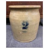 2g.  Stoneware Crock with Cobalt Blue Decoration