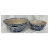 Blue and White Spongeware
