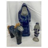 Cobalt Blue Pottery Figures