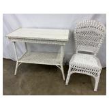 Wicker Desk and Chair Set