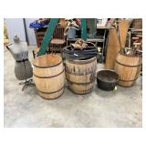 Wooden Barrels, Crates, Etc.
