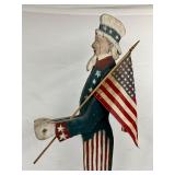 Wooden Uncle Sam Figure with Flag, 60x18 
