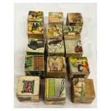  1930 Wooden Picture Blocks with Original Early Illustrations