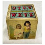 1898 Victorian Alphabet Stacking Blocks with Illustrated Sides