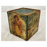 Circa 1897 Victorian McLoughlin Wooden Toy Blocks with Nursery Rhymes and Alphabet