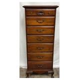 Permacraft Signed Cherrywood Seven-Drawer Chest on Cabriole Legs, 22x53 