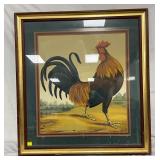 Framed Early Rooster, Measures 37x39 