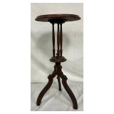 Small Wooden Pedestal Table with Round Top, 14x30 