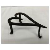 19th Century Iron Heart Trivet, 4.5x7 