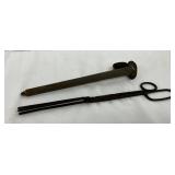 1840 Iron Hair Curler and One-Hole Candle Mold