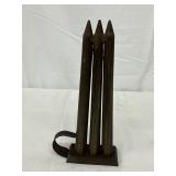 19th Century 3-Hole Iron Candle Mold, 11 Inches