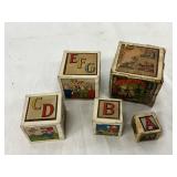1920 Illustrated ABC Stacking Blocks Set
