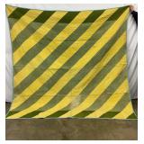 1870s Bars Quilt with Yellow and Green Diagonal Stripes