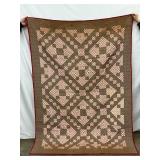 Handmade Early Quilt with Geometric Patchwork Design