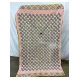 Circa 1900 Bow Tie Pattern Quilt with Plaid Borders