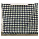 1850 Blue and White Linsey-Woolsey Coverlet with Jacquard Weave, 80x90 