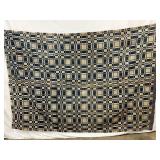 Blue and White Wool Coverlet, 65” x 92”