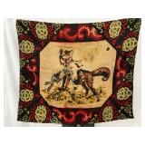 Early Horsehair Sleigh Lap Robe with Animal Scene