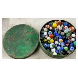 Glass Marbles in Katharine Beecher Butter Mints Tin