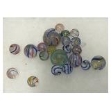 Swirl Glass Marbles with Multicolored Designs