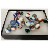 Early Glass Marbles with Swirling Colors
