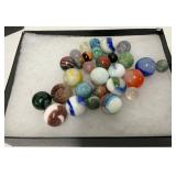 Early Glass Marbles in Varied Colors and Patterns