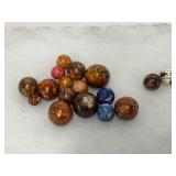 Early 1900s Unusual Clay Marbles in Varied Colors and Sizes