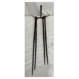 1850 Forged Iron Meat Roasting Spits with Original Hanger