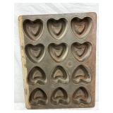 Tin Heart Cookie Sheet by Lockwood, 13in x 17in