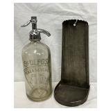 Plaza Beverage Co. NYC Glass Dispenser and Metal Wall-Mount Candle Holder