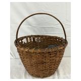Woven Wood Early Field Basket with Handle, 15in by 17in