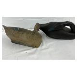 1950s Pintail Drake and Black Duck Wooden Decoys by Animal Trap Company
