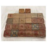 Circa 1900s Wooden Alphabet Block Set
