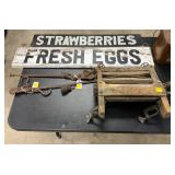 Lanterns, License Plates, Signs, and Vintage Tools
