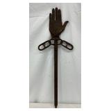 Circa 1900 Odd Fellows Heart and Hand Iron Stake, 27 Inches