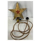1926 Electric Star Tree Topper with Brass Finish and Red Star Detail