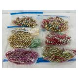 Six Bags of Early 1900s Glass Beads for Christmas Decorations