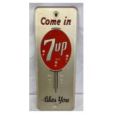 Embossed Aluminum 7 Up Sign, 3 1/2×9 Inches