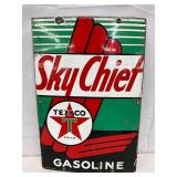 12×18 Porcelain Texaco Sky Chief Pump Plate, 1951