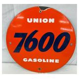 Union 7600 Gasoline 11 1/2-Inch Porcelain Pump Plate